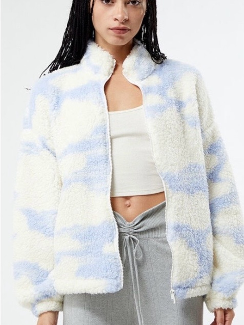 Roxy x Chloe Kim In The Clouds Sherpa Full Zip Fleece - Halogen Blue Clouds S